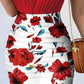 Surplice Spaghetti Strap Top and Printed Mini Skirt Set