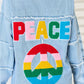 PEACE Raw Hem Dropped Shoulder Denim Top