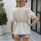 V-Neck Puff Sleeve Babydoll Top