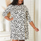 Celeste Full Size Leopard Three-Quarter Sleeve Dress with Pockets