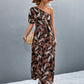 Printed Tie Waist One Shoulder Maxi Dress