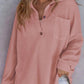 Half Button Long Sleeve Sweatshirt