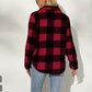 Shiny Plaid Half Zip Long Sleeve Sweatshirt