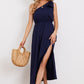 One-Shoulder Sleeveless Slit Dress