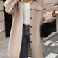 Button Up Drop Shoulder Sherpa Coat