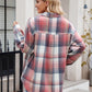 Mandy Pocketed Plaid Collared Neck Long Sleeve Shirt