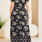 Plus Size Printed Round Neck Short Sleeve Maxi Dress