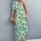 Printed Tie Waist One Shoulder Maxi Dress