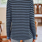 Lovelet Striped Round Neck Long Sleeve T-Shirt