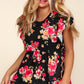 Haptics Floral Ruffle Short Sleeve Babydoll Top