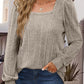 Square Neck Long Sleeve Top