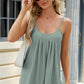 Eyelet Scoop Neck Ruched Cami