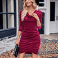 Cowl Neck Tulip Hem Dress