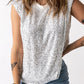 Sequin Round Neck Capped Sleeve Tank