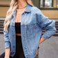 Pocketed Button Up Denim Jacket