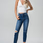 BAYEAS Full Size High Waist Distressed Washed Cropped Mom Jeans