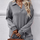 Collared Neck Dropped Shoulder Sweatshirt