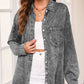 Button Up Dropped Shoulder Denim Top