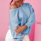 Bow Cutout Round Neck Long Sleeve Sweatshirt