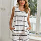 Striped Round Neck Tank and Shorts Lounge Set