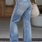 Distressed Straight Jeans with Pockets