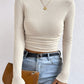 Honey Round Neck Long Sleeve T-Shirt