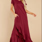 Slit Round Neck Short Sleeve Maxi Dress