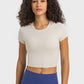 Round Neck Short Sleeve Cropped Sports T-Shirt