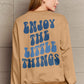 Simply Love Full Size ENJOY THE LITTLE THINGS Round Neck Sweatshirt