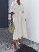 Tie Waist Midi Shirt Dress White