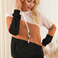 Color Block Drawstring Hoodie with Pockets