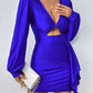 Cutout Long Sleeve Ruched Dress