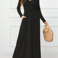 Pocketed Surplice Long Sleeve Maxi Dress