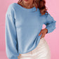 Bow Cutout Round Neck Long Sleeve Sweatshirt