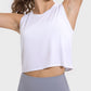 Drawstring Cutout Round Neck Active Tank