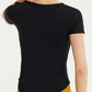 Notched Neck Short Sleeve Active Top