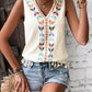 Tassel Printed V-Neck Tank