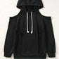 Cold Shoulder Long Sleeve Hoodie