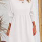 Round Neck Lantern Sleeve Mini Dress