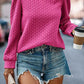 Texture Round Neck Long Sleeve Sweatshirt