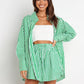 Striped Dropped Shoulder Shirt and Shorts Set