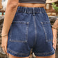 High Waist Denim Shorts with Pockets