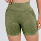 Washed High Waist Active Shorts