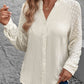 Perfee Textured Notched Long Sleeve Shirt