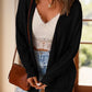 Full Size Textured Open Front Long Sleeve Cardigan