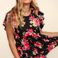 Haptics Floral Ruffle Short Sleeve Babydoll Top