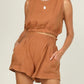 Round Neck Sleeveless Top and Shorts Set