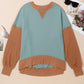 Contrast Round Neck Long Sleeve Sweatshirt