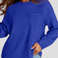 Full Size Texture Round Neck Long Sleeve Sweatshirt