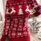 Reindeer & Snowflake Round Neck Sweater Dress